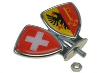 Emblème de garde boue, drapeaux Suisse/canton Genève