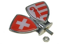 Emblème de garde boue, drapeaux Suisse/canton Jura Emblème de garde boue, drapeaux Suisse/canton Jura