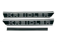 Set d'autocollants (2pcs) noir/blanc, réservoir Kreidler Set d'autocollants (2pcs) noir/blanc, réservoir Kreidler