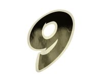Numéro de course 9cm noir, N° 9 Numéro de course 9cm noir, N° 9