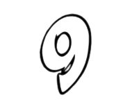 Startnummer Sticker / Aufkleber 9cm weiss - Nr. 9