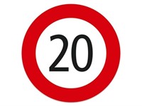 Autocollant indicateur de vitesse max. (20 km/h ) Autocollant indicateur de vitesse max. (20 km/h )