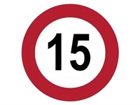 Autocollant indicateur de vitesse max. 15km/h ) Autocollant indicateur de vitesse max. 15km/h )