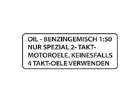 Aufkleber Oel Benzingemisch (Mischverhältnis schwarz) Abziehbild Aufkleber Oel Benzingemisch (Mischverhältnis schwarz) Abziehbild