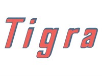 Aufkleber Tigra kursiv (67x28mm)