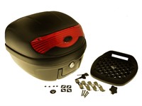 Top Case 29 litres noir/rouge (support inclus), universel vélomoteurs, scooter, motos Top Case 29 litres noir/rouge (support inclus), universel vélomoteurs, scooter, motos