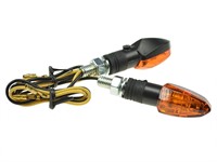 Blinker mini Crystal schwarz/orange CE (Paar)