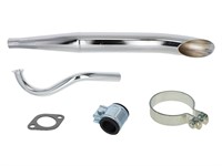 Pot d'échappement latéral Ø28/60mm chromé, vélomoteurs Puch Supermaxi LG1 et LG2 Pot d'échappement latéral Ø28/60mm chromé, vélomoteurs Puch Supermaxi LG1 et LG2
