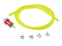 Durite jaune fluo avec filtre à essence, Ø=5mm, universel vélomoteur/scooter Durite jaune fluo avec filtre à essence, Ø=5mm, universel vélomoteur/scooter