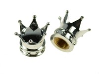 Bouchons de valve chrome COURONNE (2 pcs)