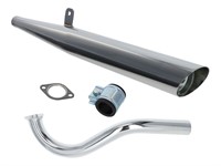 Pot d'échappement Custom chrome, vélomoteurs Puch Supermaxi S Pot d'échappement Custom chrome, vélomoteurs Puch Supermaxi S