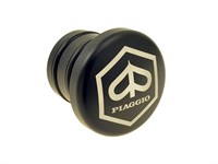 Bouchon de réservoir dessence alu noir rond (logo Piaggio), vélomoteurs Piaggio Ciao