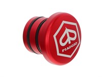 Bouchon de réservoir d'essence alu rouge rond (logo Piaggio), vélomoteurs Piaggio Ciao Bouchon de réservoir d'essence alu rouge rond (logo Piaggio), vélomoteurs Piaggio Ciao