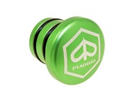 Tankdeckel grün alu Piaggio Ciao rund (Piaggio Logo)
