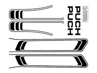 Kit déco stickers autocollant 1ère qualité, noir, vélomoteurs Puch Maxi