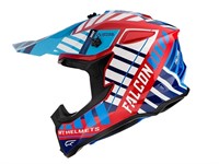 Casque MT FALCON Enduro, rouge-bleu, taille : L