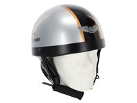 Casque custom aviation gris argenté, taille : M