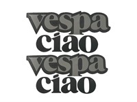 Autocollant Vespa Ciao Gris / Noir 2 pièce