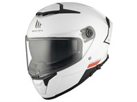 Casque MT Thunder 4 SV Blanc Brillant, double visière, taille : L