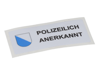 Aufkleber Polizeilich Anerkannt Zürich