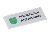 Autocollant Polizeilich Anerkannt