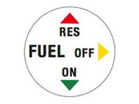 Autocollant sticker pour robinet d'essence, vélomoteurs Piaggio / Gilera CBA