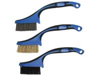 Assortiment de brosses nylon, laiton, acier inoxydable 165 mm (3pcs) Assortiment de brosses nylon, laiton, acier inoxydable 165 mm (3pcs)