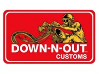 Sticker DOWN-N-OUT Customs 80mm x 60mm