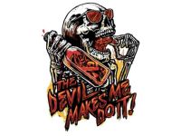 Autocollant sticker "the devil make me do" 60x80mm Autocollant sticker "the devil make me do" 60x80mm
