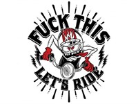Autocollant sticker "let's ride" 60x80mm Autocollant sticker "let's ride" 60x80mm