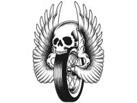 Autocollant stocker "Roue de la mort" 60x80mm Autocollant stocker "Roue de la mort" 60x80mm
