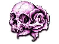 Autocollant stickers "tete de mort rose" 60x80mm Autocollant stickers "tete de mort rose" 60x80mm