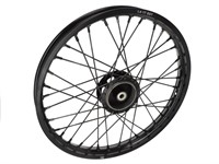 Roue à rayons 17"pouces avnt noir moyeu CNC, vélomoteur Peugeot 103 avant / Puch-Sachs avec frein Roue à rayons 17"pouces avnt noir moyeu CNC, vélomoteur Peugeot 103 avant / Puch-Sachs avec frein