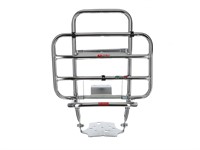 Porte bagage chrome avec support de roue, scooter Piaggio Vespa 50/90/125, Primavera, ET3 Porte bagage chrome avec support de roue, scooter Piaggio Vespa 50/90/125, Primavera, ET3