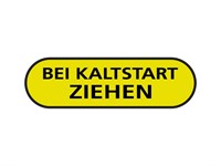 Autocollant sticker (BEI KARLTSTART ZIEHEN) pour cache latéral 36x10mm, vélomoteurs Puch X30 Velux