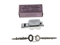 Cadenas verrouillage Hebie- Trumpf pour rayons de roue 37x25mm, original NOS Cadenas verrouillage Hebie- Trumpf pour rayons de roue 37x25mm, original NOS