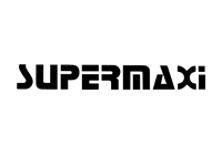 Autocollant sticker SUPERMAXI noir (112x15mm)