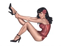 Autocollant sticker "Pin-Up Girl" 60x80mm Autocollant sticker "Pin-Up Girl" 60x80mm