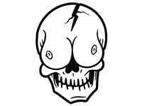 Autocollant sticker "Tête de mort LOLO" 60x80mm Autocollant sticker "Tête de mort LOLO" 60x80mm