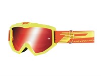 Masque cross lunette ProGrip 3201 FL Atzaki jaune/orange - ecran miroir rouge