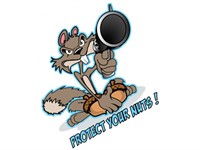 Autocollant sticker "Protégez vos noix" 60x80mm