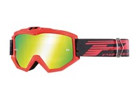 Masque cross lunette ProGrip 3201 FL Atzaki, rouge/noir - ecran miroir jaune