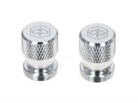 Paire de bouchons de valve Piaggio, argent (type Schrader) Paire de bouchons de valve Piaggio, argent (type Schrader)