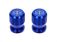 Paire de bouchons de valve Piaggio, bleu (type Schrader) Paire de bouchons de valve Piaggio, bleu (type Schrader)