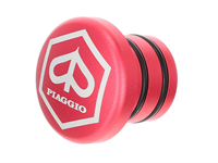 Bouchon de réservoir dessence alu rouge clair rond (logo Piaggio), vélomoteurs Piaggio Ciao