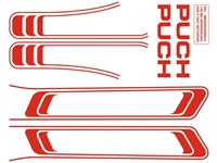 Kit déco stickers autocollant 1ère qualité, rouge vélomoteurs Puch Maxi
