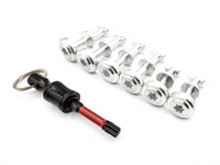 Jeu de visserie pivots-ressorts CNC pour carrosserie Piaggio Ciao Jeu de visserie pivots-ressorts CNC pour carrosserie Piaggio Ciao