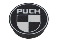 Bouchon de chassis (logo Puch blanc), vélomoteurs Puch Maxi