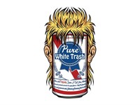 Autocollant stickers White trash 60x80mm