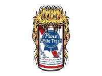 Autocollant stickers "White trash" 60x80mm